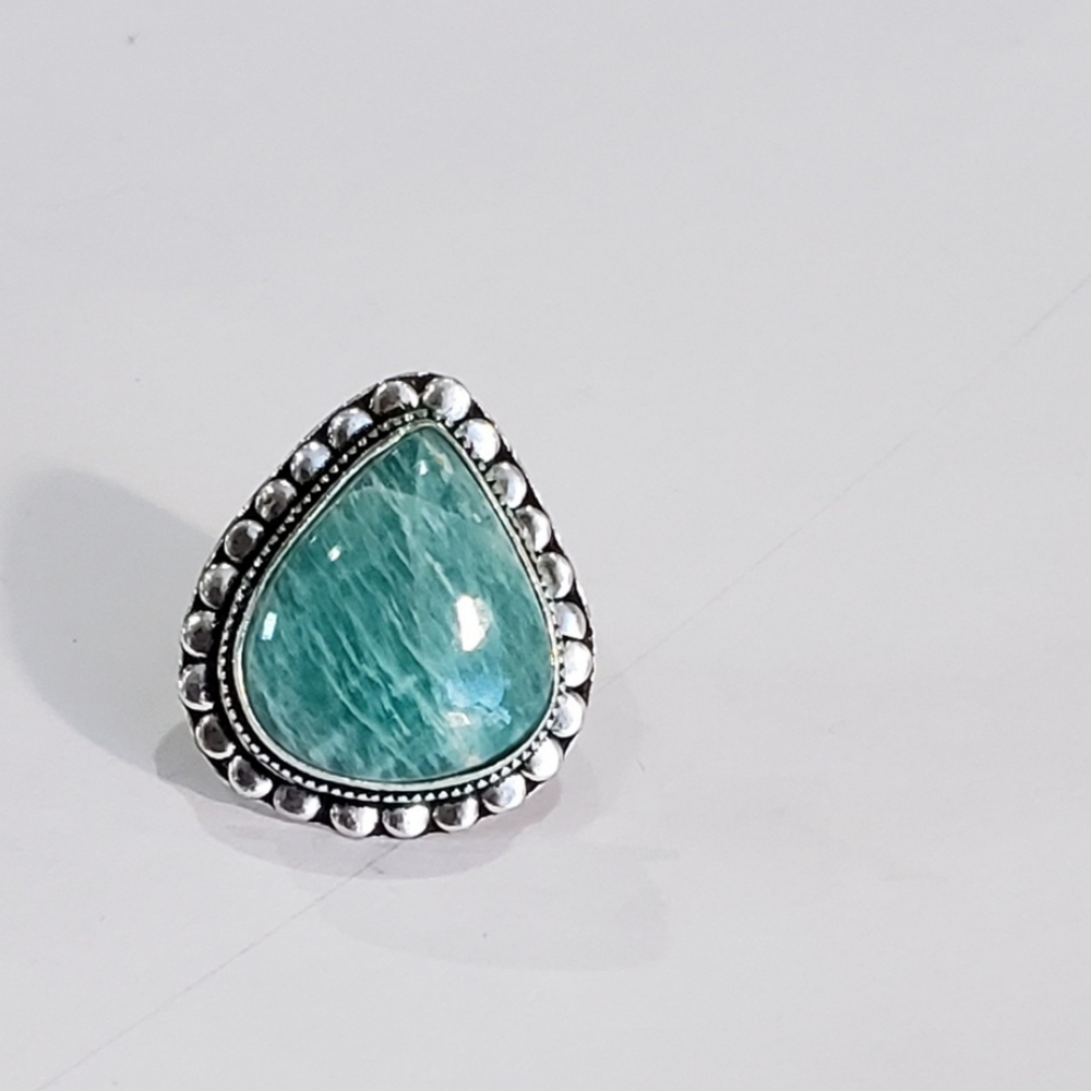 Amazonite Gemstone, 925 Silver Ring - image 8